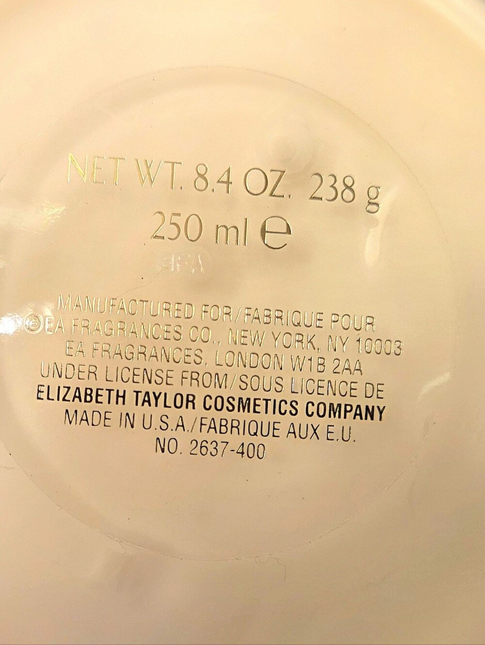 Vtg White Diamonds Body Radiance Perfumed Body Cream 8.4 oz Jar Elizabeth Taylor - Picture 5 of 6